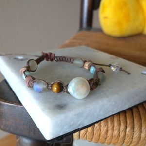 🦪 Pearl and Tiger Eye bracelet